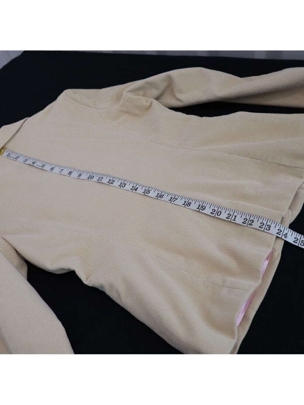 Juicy Couture Vintage Y2K Corduroy Blazer Cream Two Button Size Lg Made in USA - Picture 9 of 9